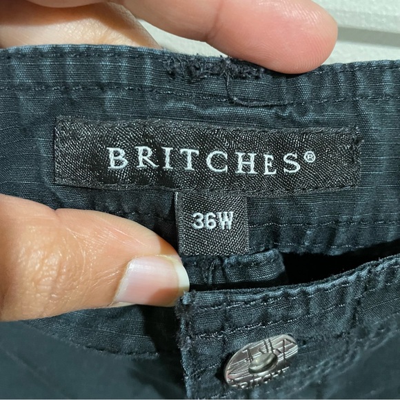 BRITCHES MEN'S BLACK CARGO SHORTS - Picture 3 of 7